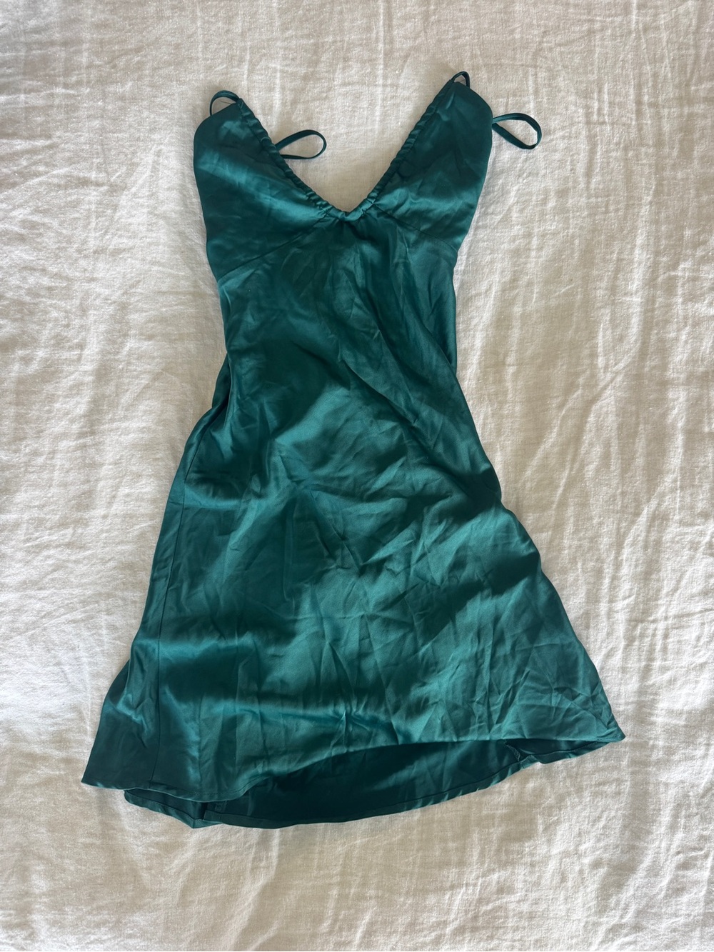 Princess Polly Teal Satin Mini Slip Dress